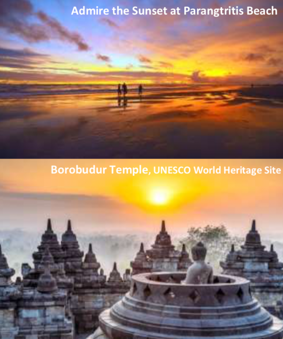 4 Days 3 Nights Jogjakarta, UNESCO Prambanan, Candi Pawon, Candi Mendut, Borobudur Temple, Parangtritis Beach