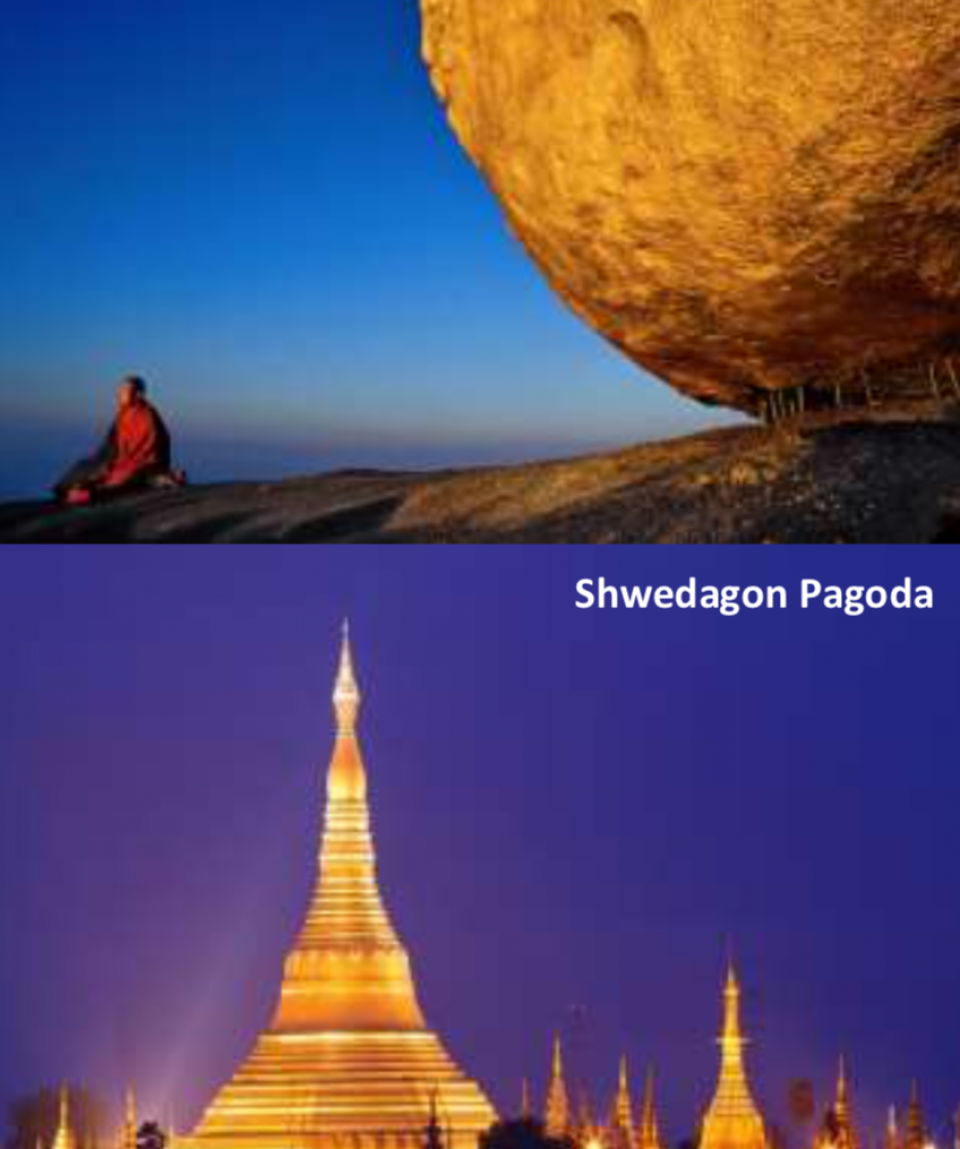 4 Days 3 Nights Yangon, Bago, Kyaiktiyo Golden Rock, Aung San Suu Kyi’s House, Royal Kandawgyi Lake, Shwedagon Pagoda (FREE upgrade to Excellent-Cuisine Restaurants & Private Tour)